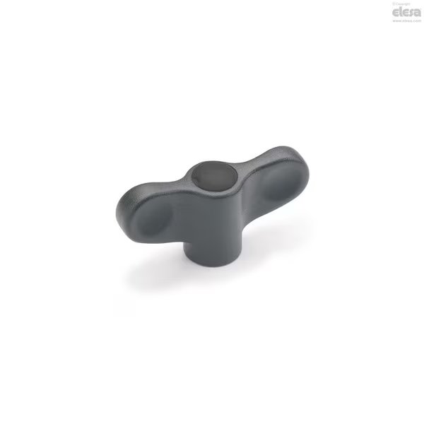 Wing Nut, M5, Brass, Matte, 24 mm Ht, 47 mm Max Wing Span, Elesa, Mfr#: EWN-B
